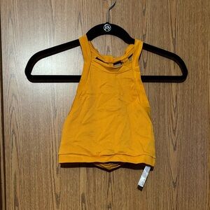 Urban Outfitters Mustard Yellow High-Neck Sports Bra